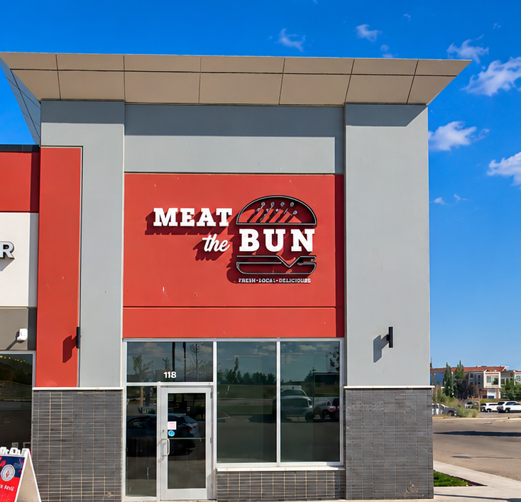 Meat The Bun South Edmonton restaurant at 9080 25 Ave SW - late night burgers in Summerside